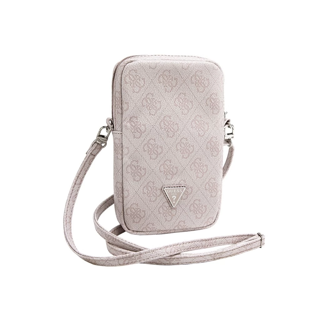 Guess PU 4G Triangle Logo pénztárca tok cipzáras rózsaszín