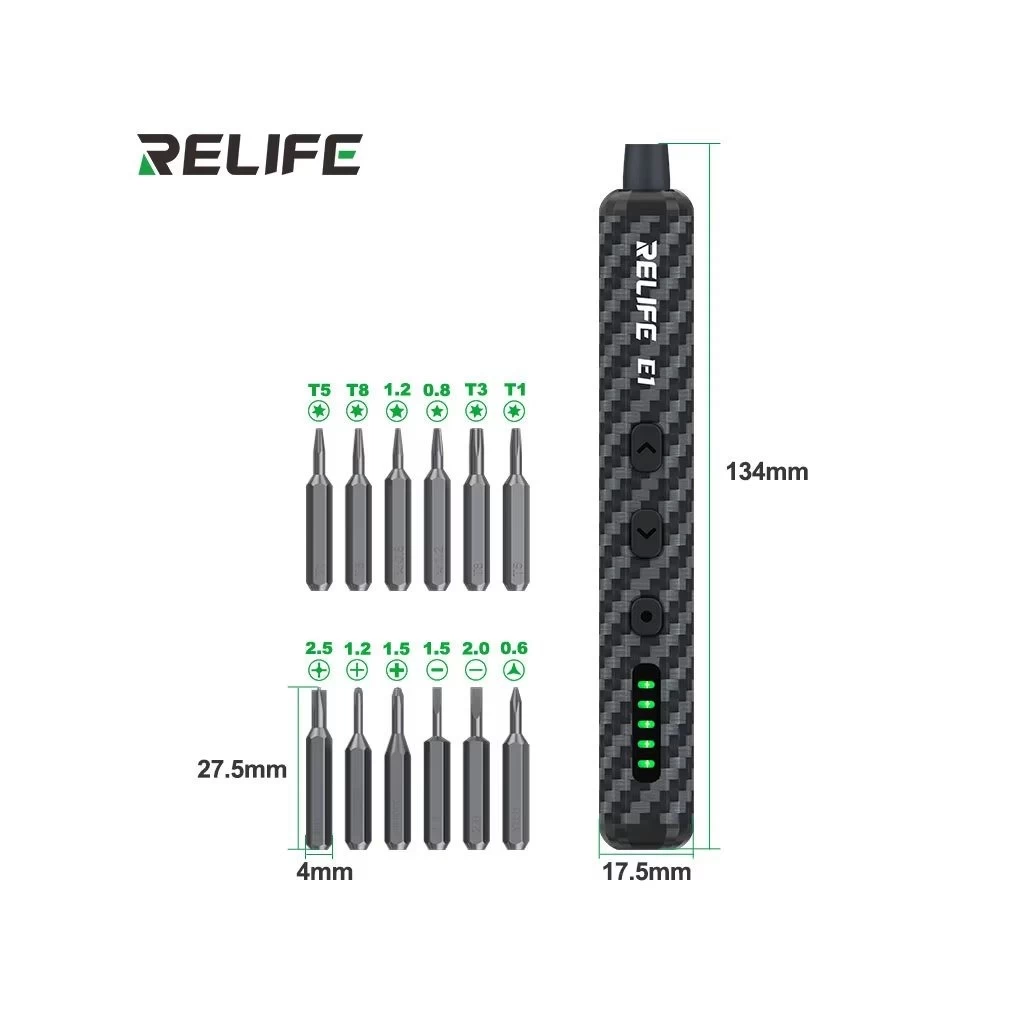 Relife E1 szénszálas elektromos csavarhúzó készlet