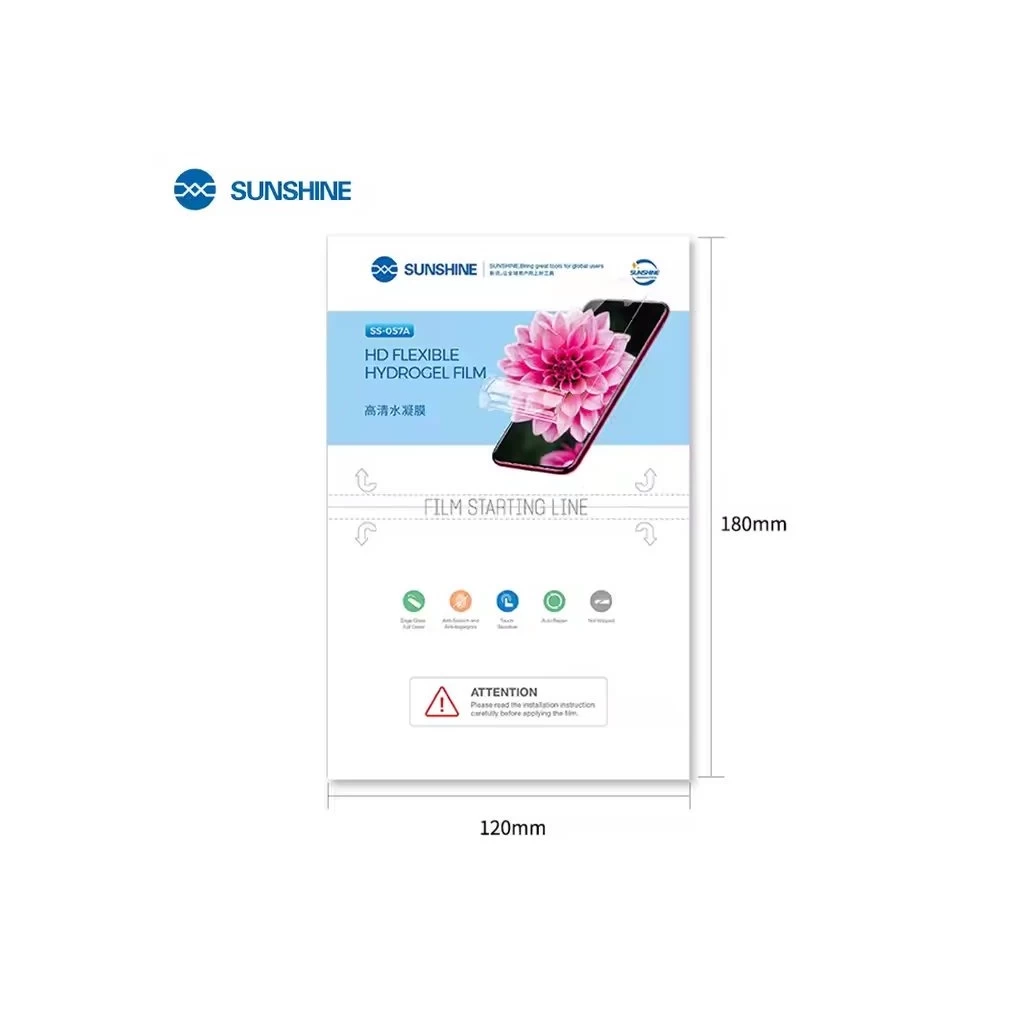 SUNSHINE SS-057A HD PVC rugalmas hidrogél fóliák telefonokhoz – 50 db SUNSHINE SS-057A HD PVC rugalmas hidrogél fóliák telefonokhoz – 50 db