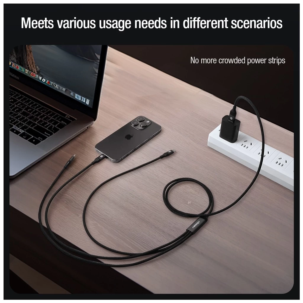 Nillkin Data Cable Swift Pro 3in1 1,5m adatkábel fekete