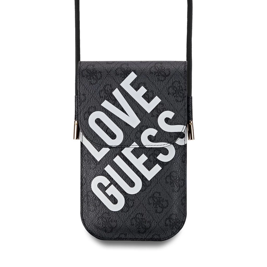 Guess PU 4G Big Love Logo telefontáska fekete