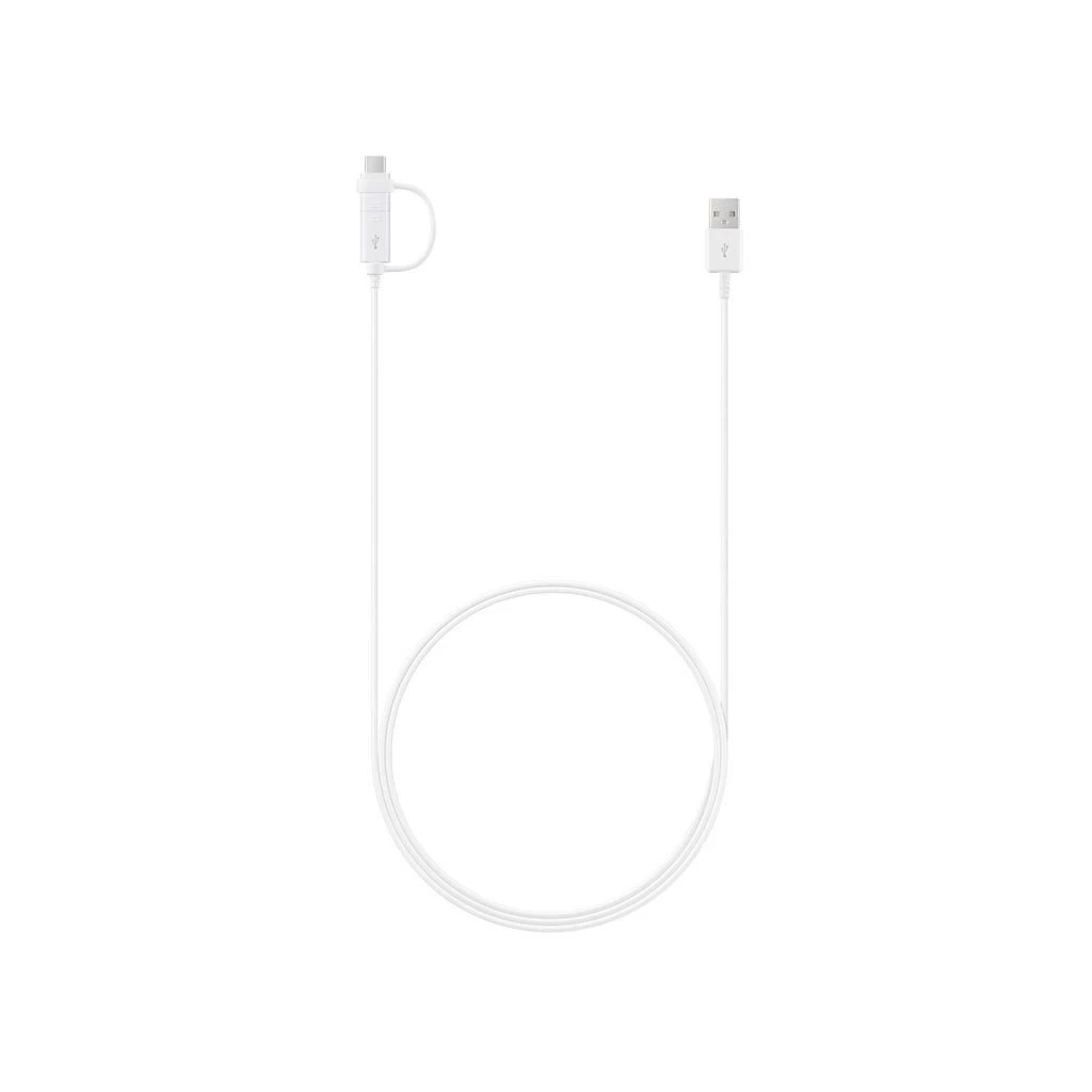 EP-DG930DWE Samsung Combo microUSB adatkábel USB-C Reduction-rel, 1,5 m fehér – csomagolás nélküli gyári