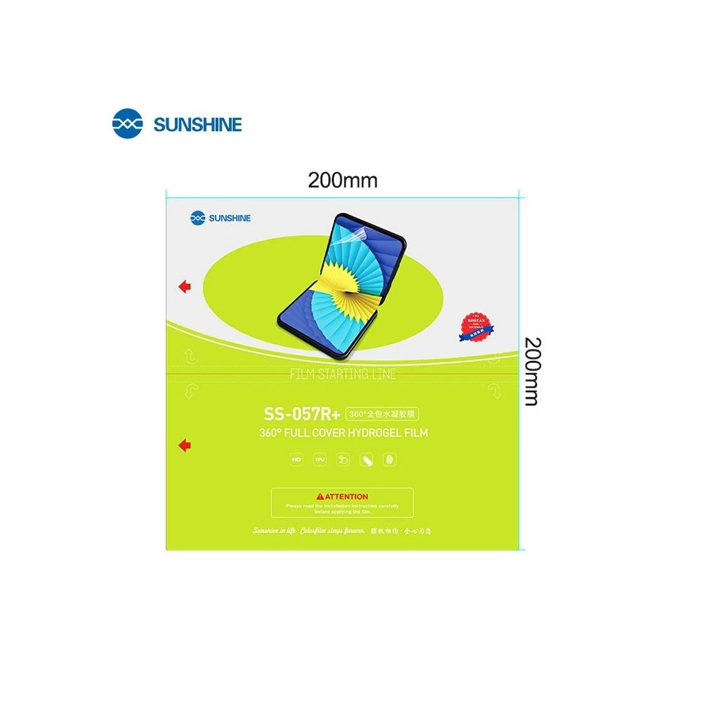SUNSHINE SS-057R+ 360° Hydrogel kijelzővédők okostelefonokhoz, 25 db SUNSHINE SS-057R+ 360° Hydrogel kijelzővédők okostelefonokhoz, 25 db