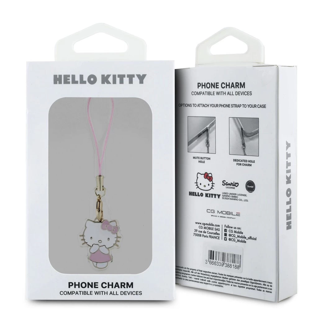 Hello Kitty Charm Kitty aranyos rózsaszín