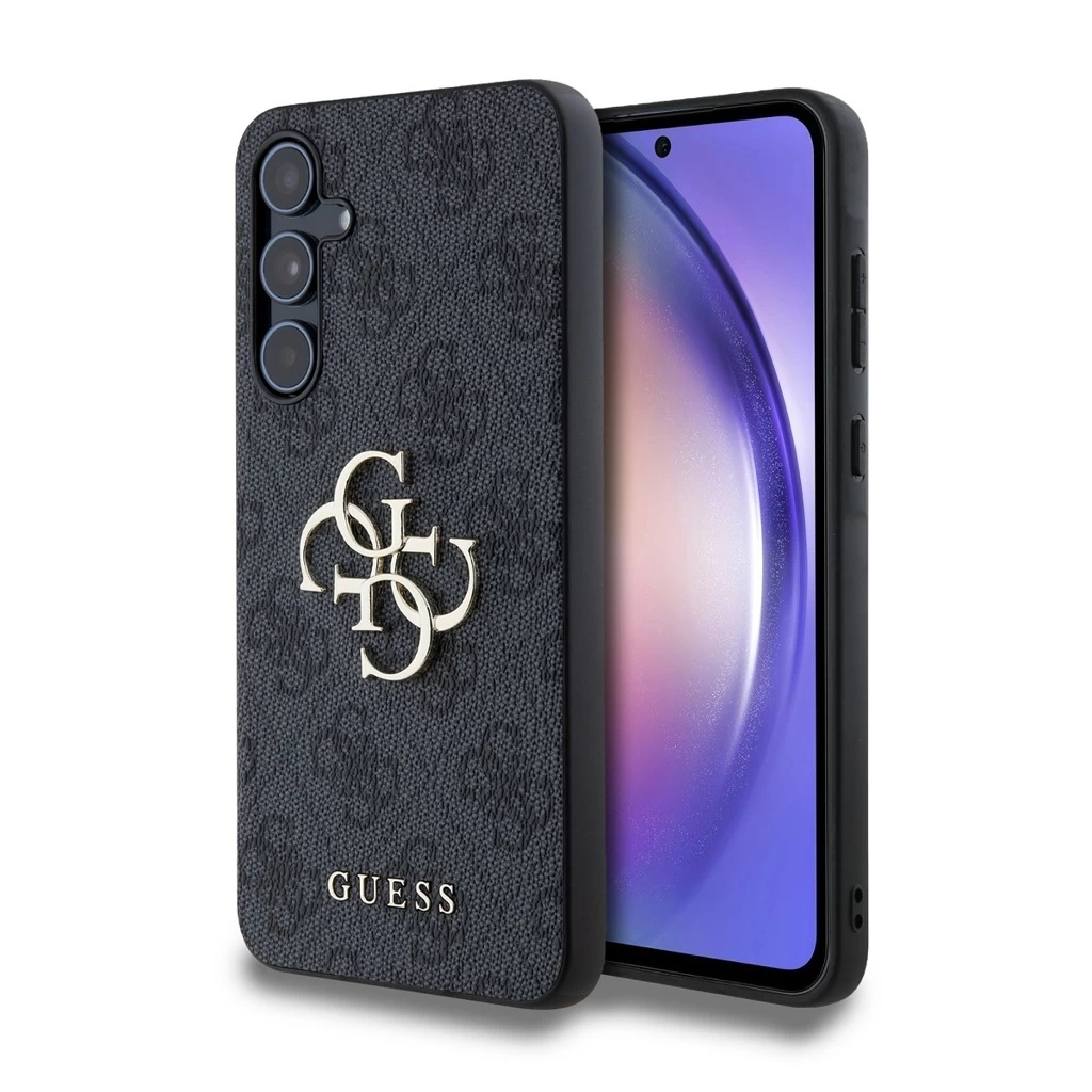 Guess PU 4G Metal Logo tok Samsung Galaxy A55 5G készülékhez szürke