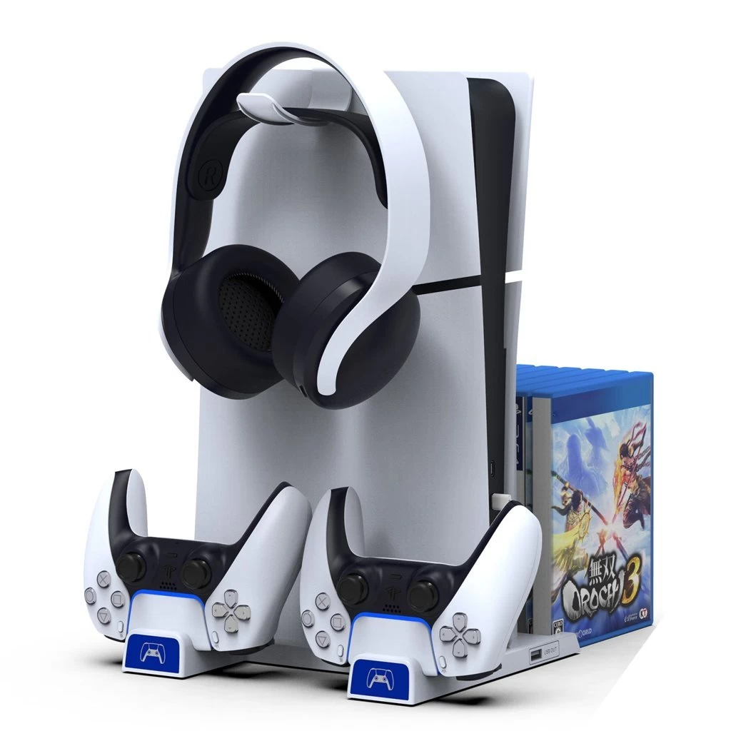 iPega P5S009 Multifunkcionális töltőállvány PS5 Slim készülékhez fehér