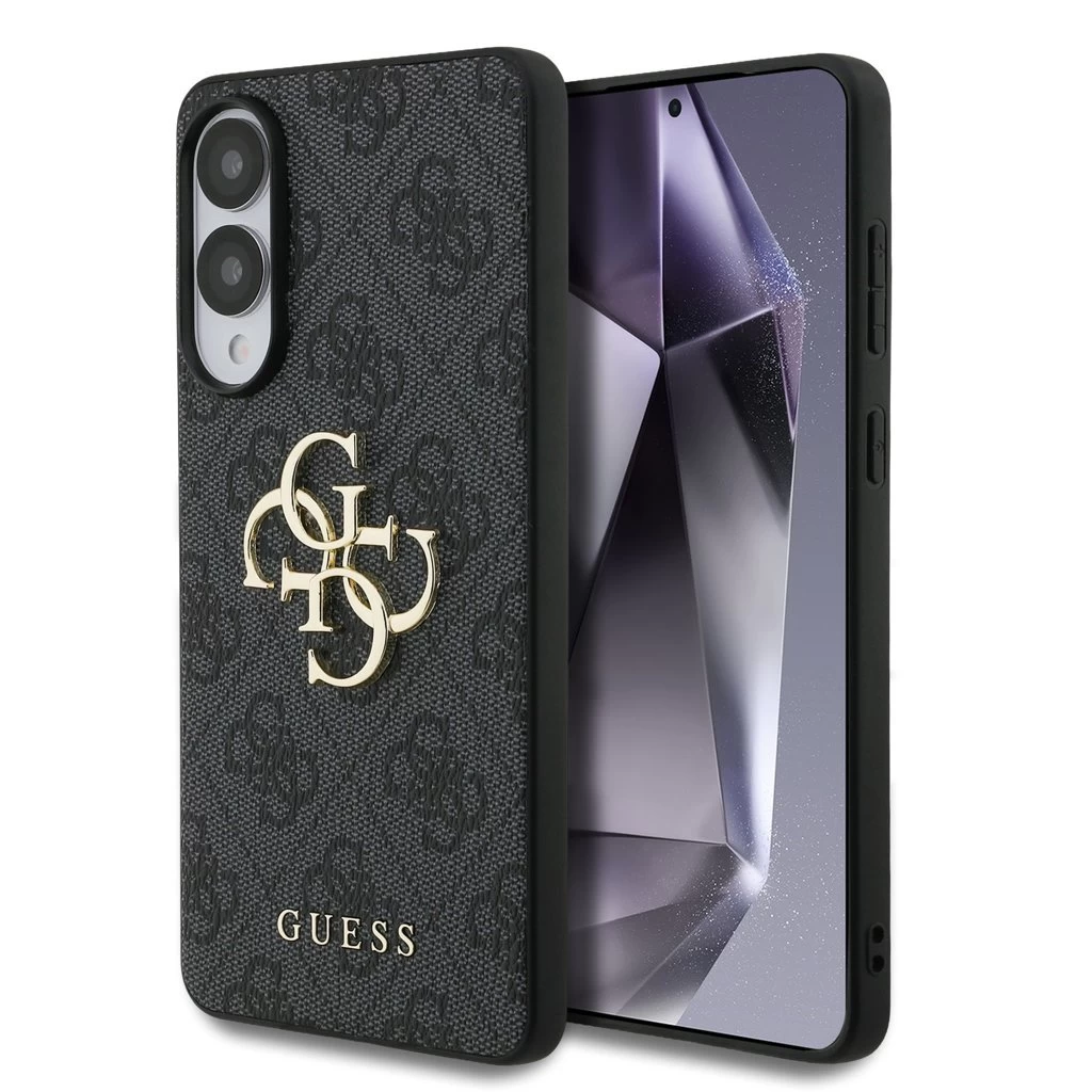 Guess PU 4G Metal Logo tok Samsung Galaxy S25 Edge készülékhez szürke