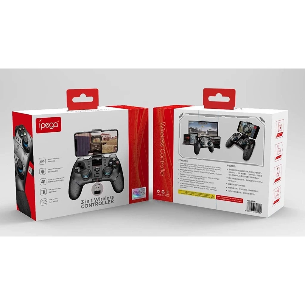 iPega 9156 2.4GHz Bluetooth játékkontroller Fortnite – Android, iOS, PS3, PC, Android TV, N-Switch készülékekhez (Sérült csomagolás)