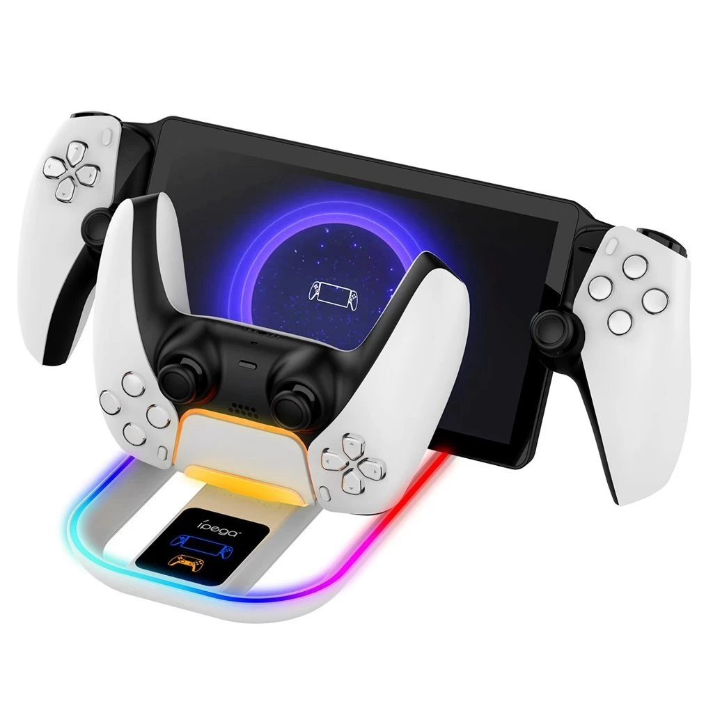 iPega P5P11 töltő dokk with RGB 2in1 a Playstation Portal Remote Player és PS5 Controller készülékhez fehér (Damage Package)