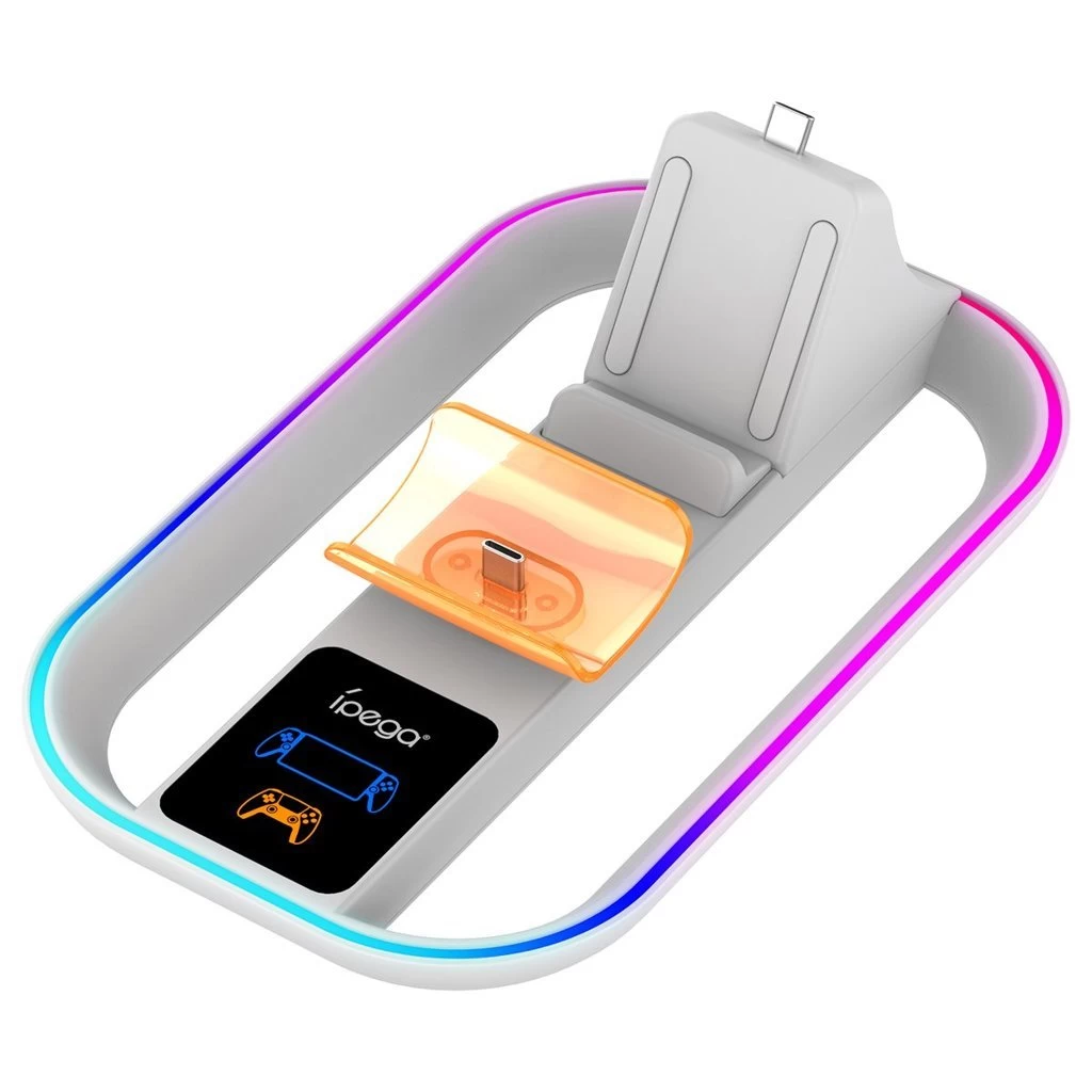 iPega P5P11 töltő dokk with RGB 2in1 a Playstation Portal Remote Player és PS5 Controller készülékhez fehér (Damage Package)