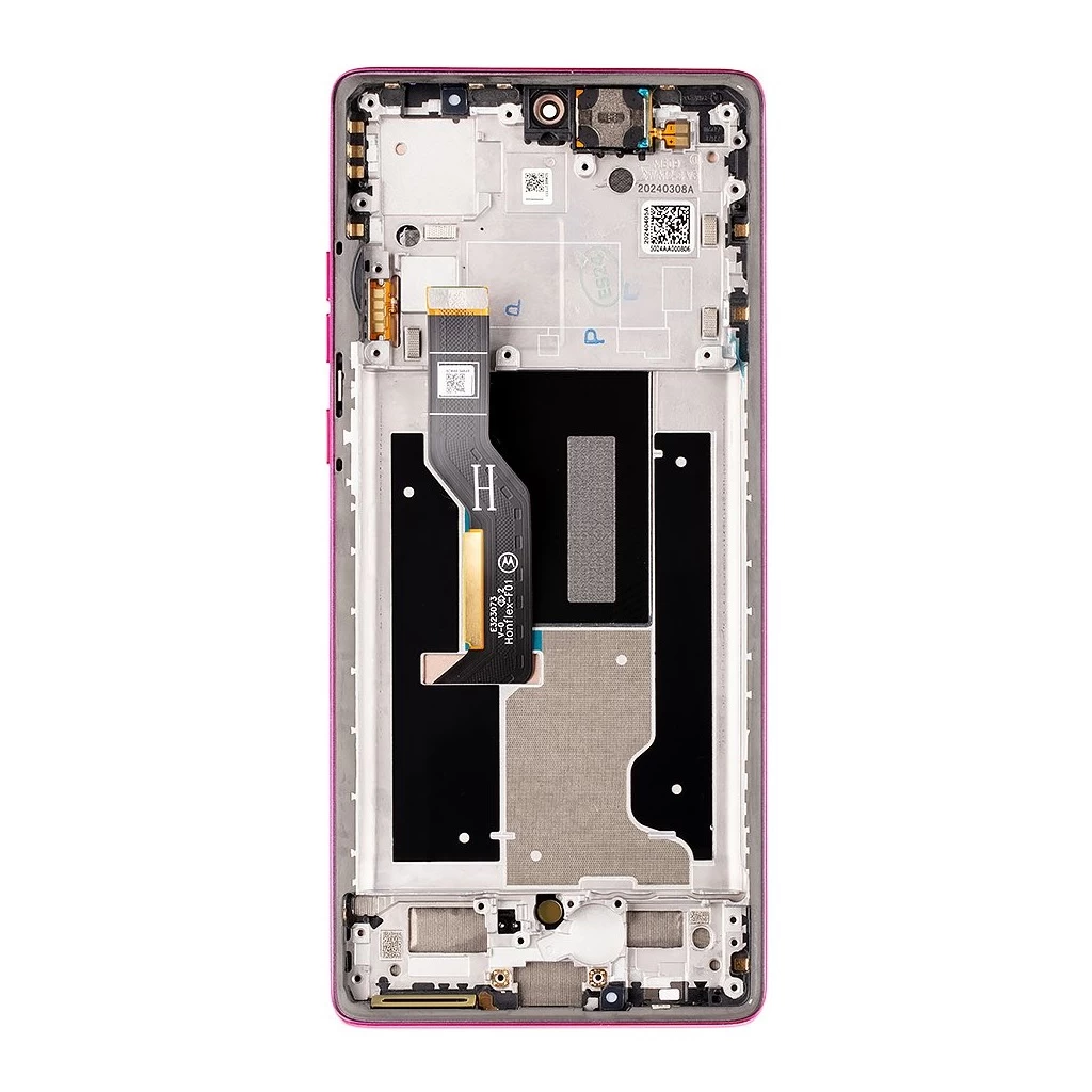 Motorola Edge 50 Fusion LCD kijelző + érintő egység + elülső burkolat a Motorola Edge 50 Fusion készülékhez, forró rózsaszín (Service Pack)