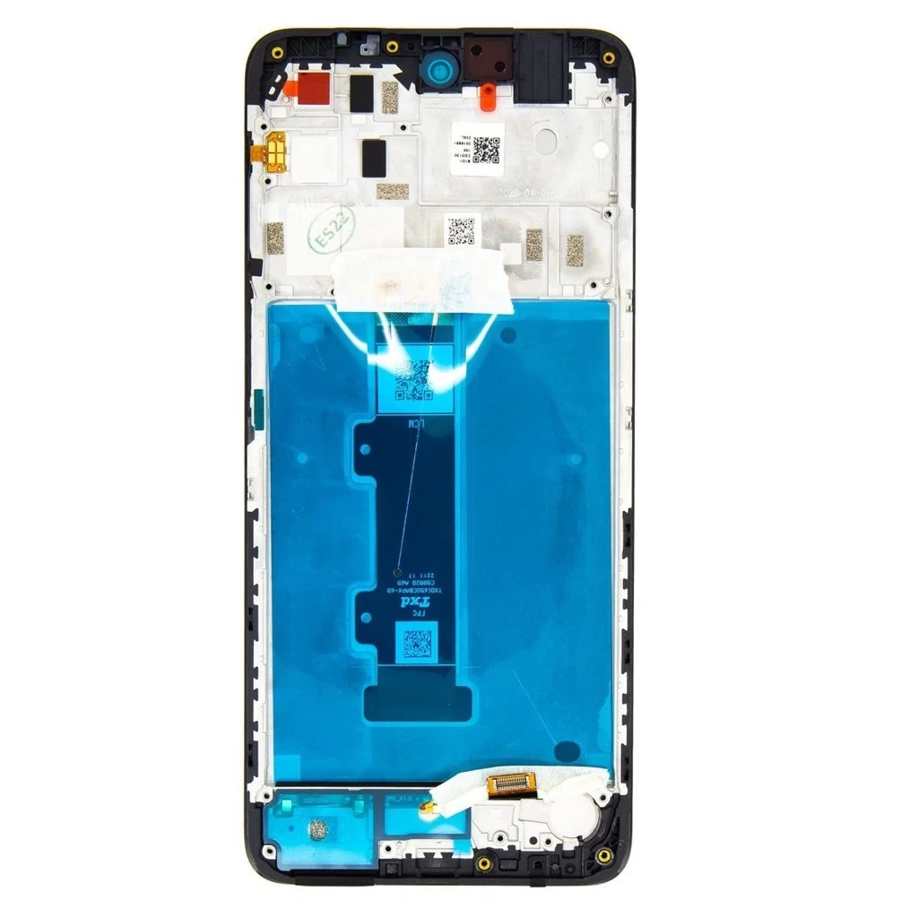 Motorola E32s készülékhez LCD kijelző + érintőegység + elülső tok (Service Pack)
