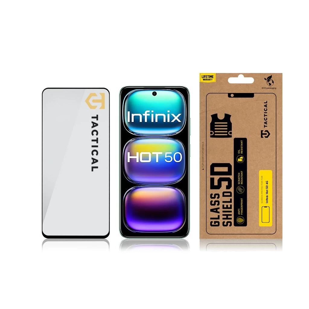 Tactical Glass Shield 5D Infinix Hot 50 4G készülékhez fekete