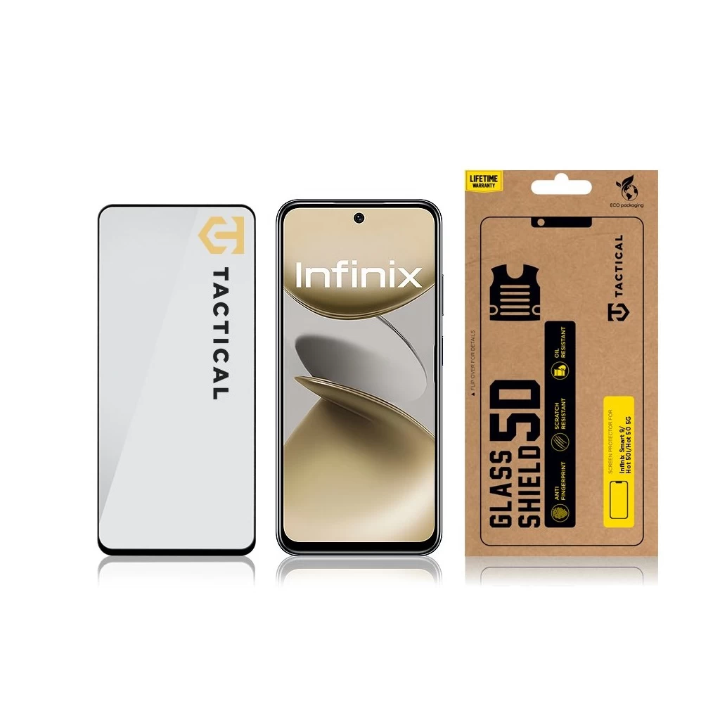 Tactical Glass Shield 5D kijelzővédő Infinix Hot Smart 9/Hot 50i/Hot 50 5G készülékhez fekete