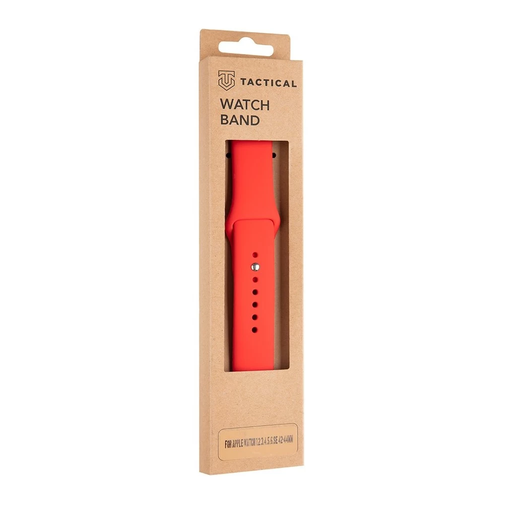 Tactical 498 szilikon szíj Apple Watch 1/2/3/4/5/6/7/8/9/10/SE készülékhez 42/44/45/46mm piros