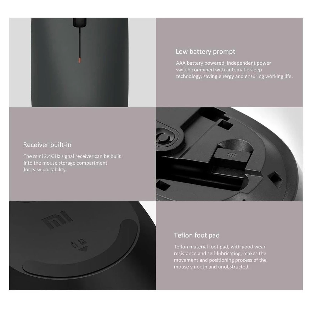 Xiaomi vezeték nélküli egér Lite fekete