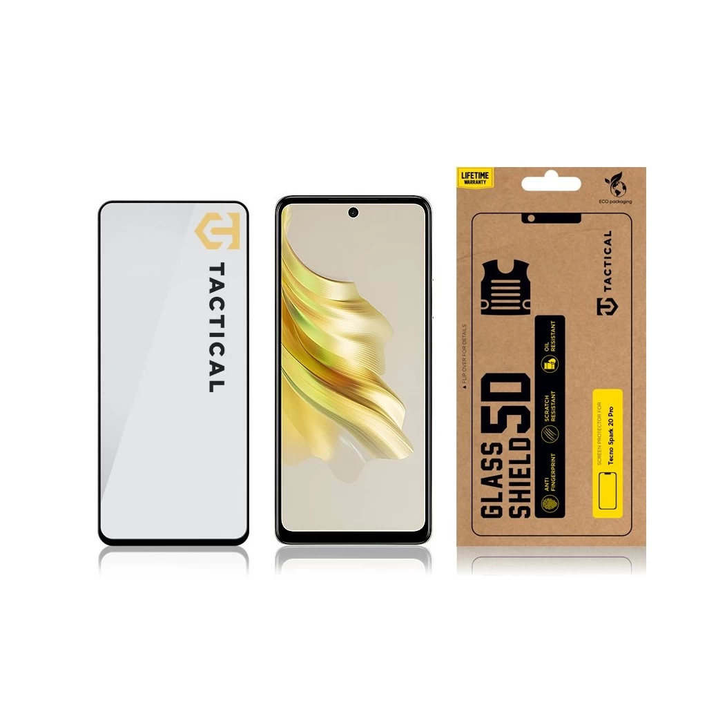 Tactical Glass Shield 5D for Tecno Spark 20 Pro készülékhez fekete
