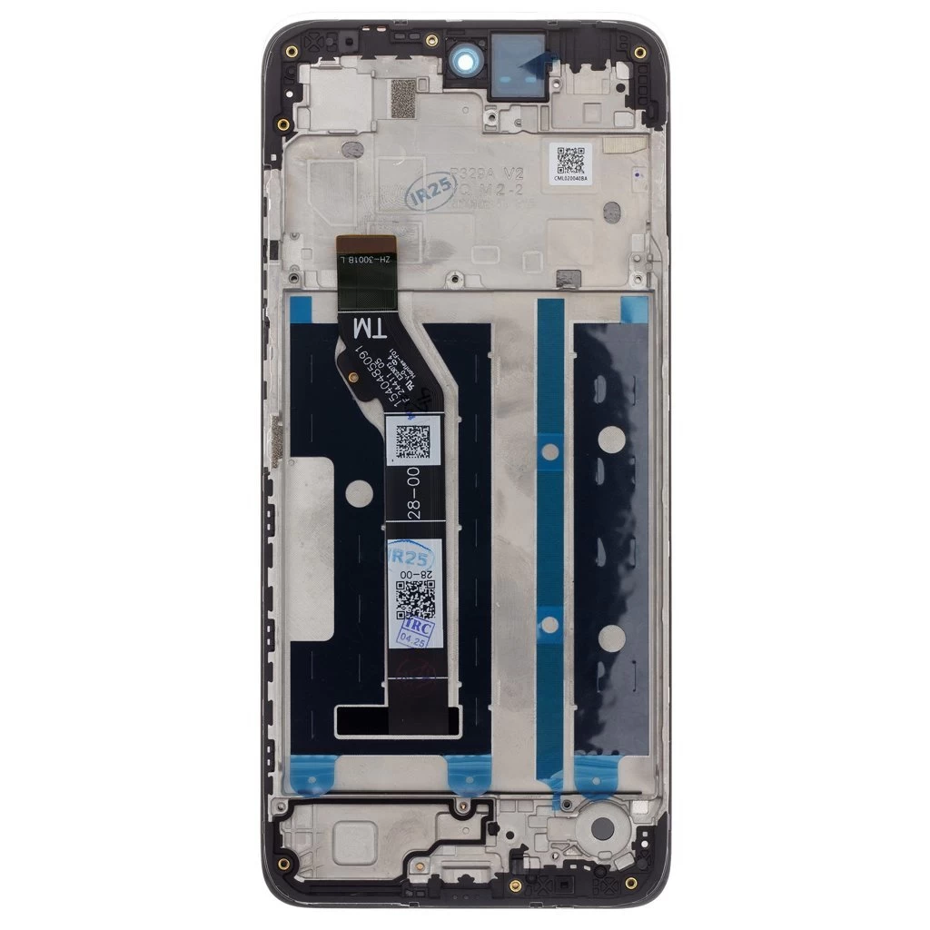 Motorola E15/G05 készülékhez LCD kijelző + érintő egység + elülső tok fekete
