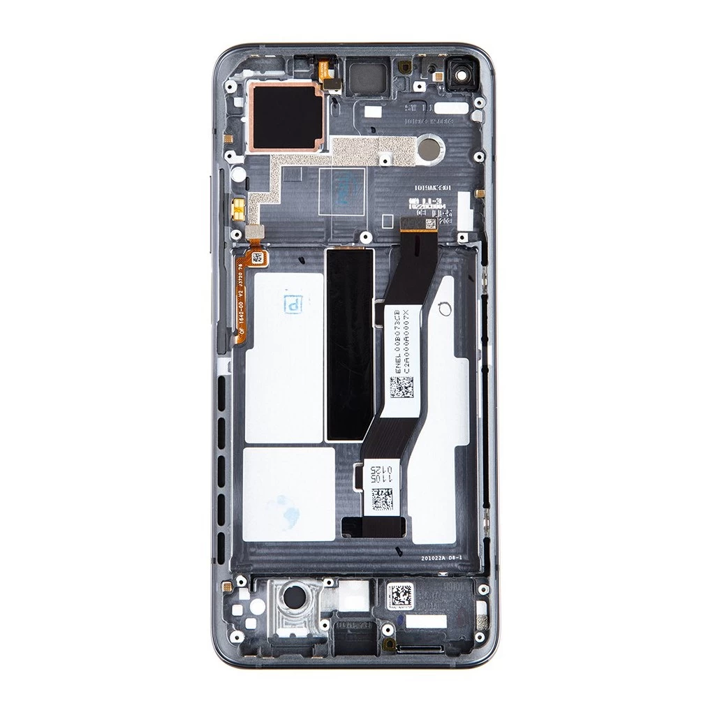 LCD kijelző + érintő egység + elülső burkolat Xiaomi Mi 10T/Mi 10T Pro készülékhez fekete (Service Pack)