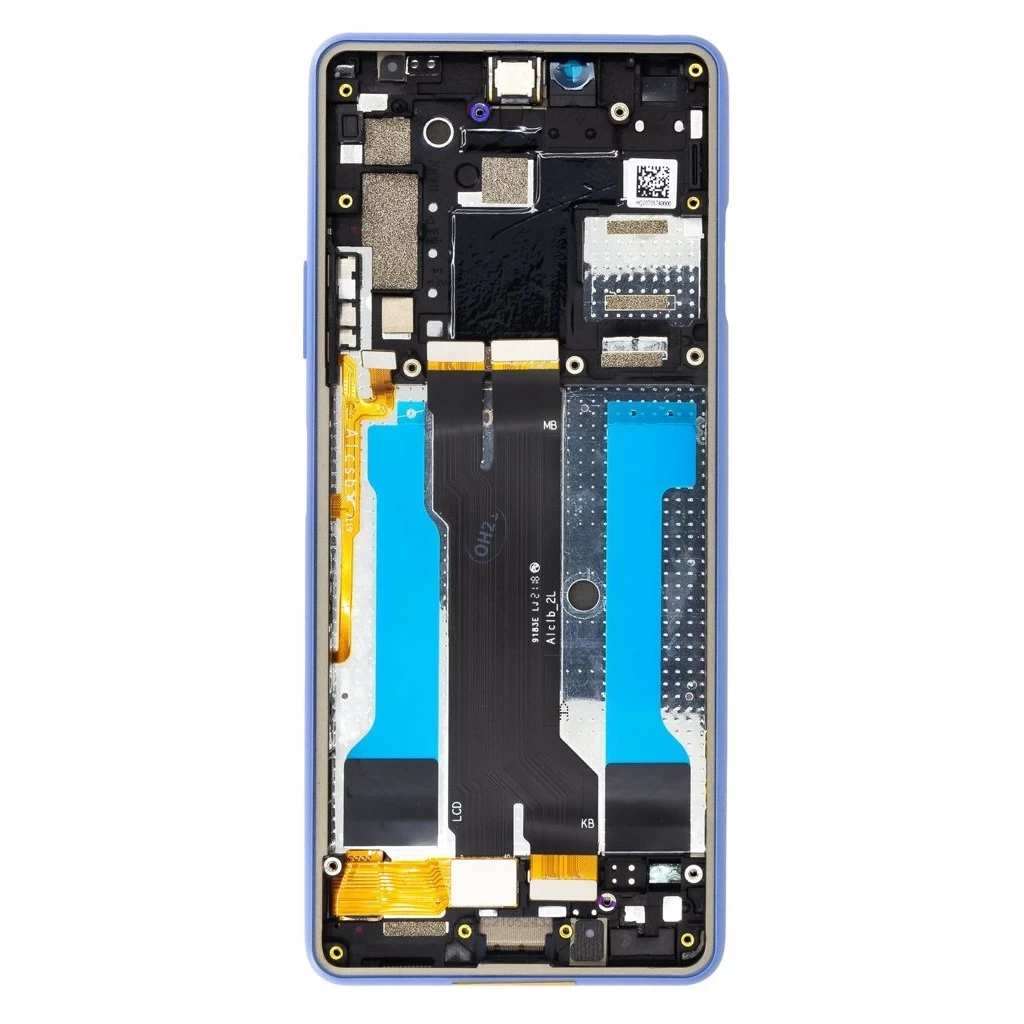 LCD kijelző + érintő egység + előlapi tok Sony BT52 Xperia 10 III készülékhez kék (Service Pack)