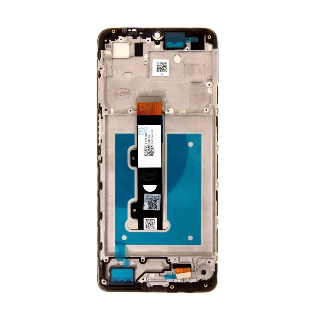 Motorola E22 készülékhez LCD kijelző + érintő egység + elülső tok fekete