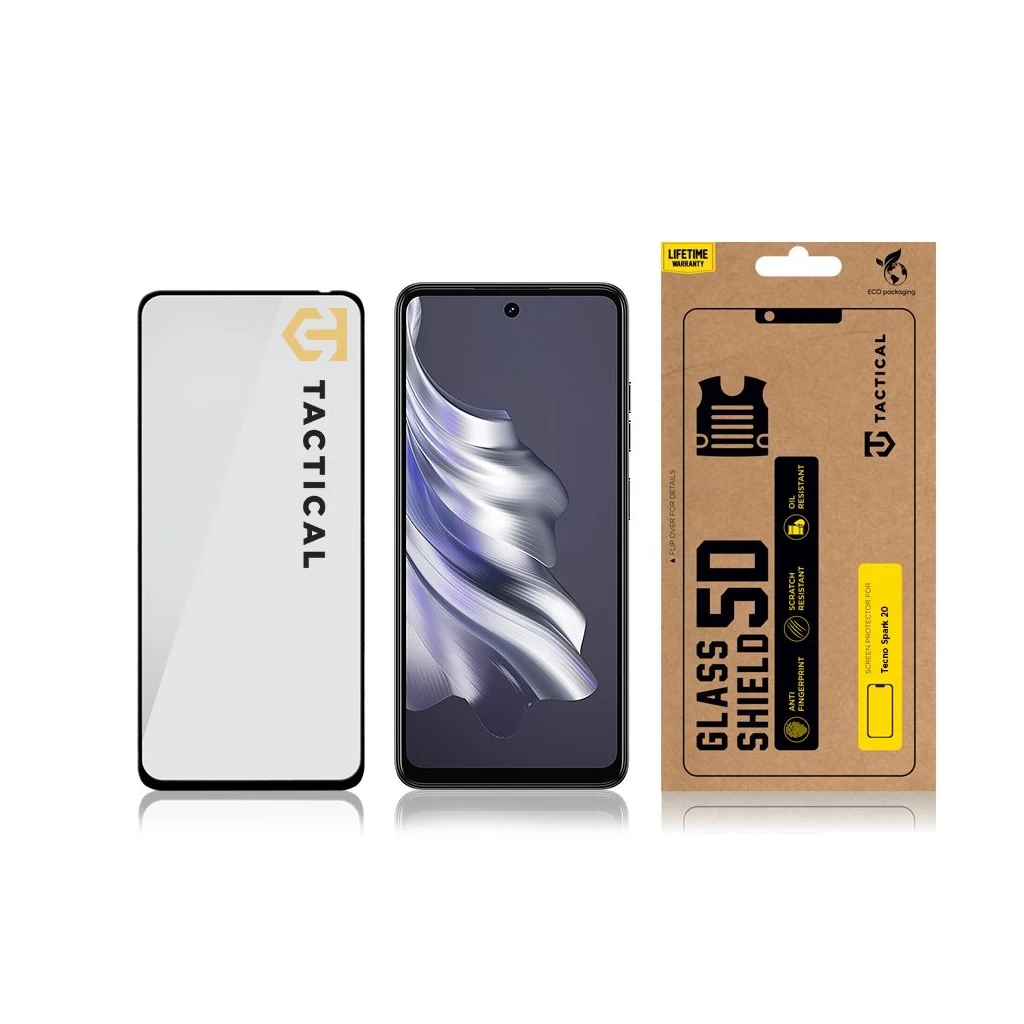 Tactical Glass Shield 5D for Tecno Spark 20 készülékhez fekete