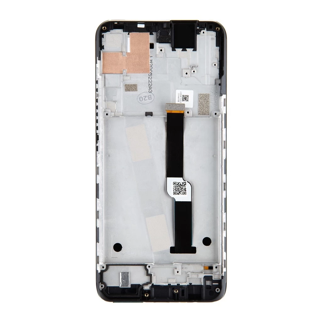 Motorola One Fusion Plus készülékhez LCD kijelző + érintőpanel + előlap fekete (Service Pack)