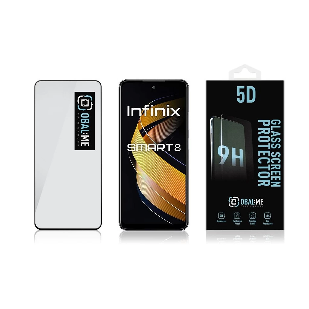 OBAL:ME 5D üveg kijelzővédő Infinix Smart 8 készülékhez fekete