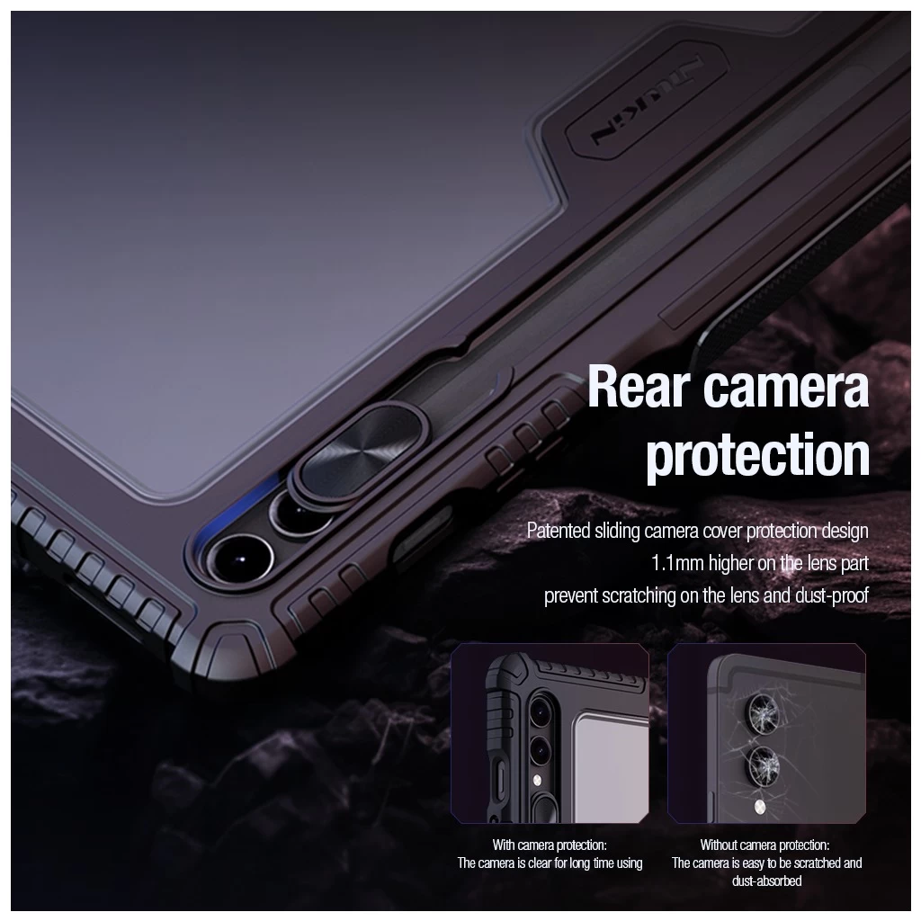 Nillkin Bumper PRO védő állványos tok Samsung Galaxy Tab S9 Ultra/S10 Ultra készülékhez, több szögben állítható, fekete