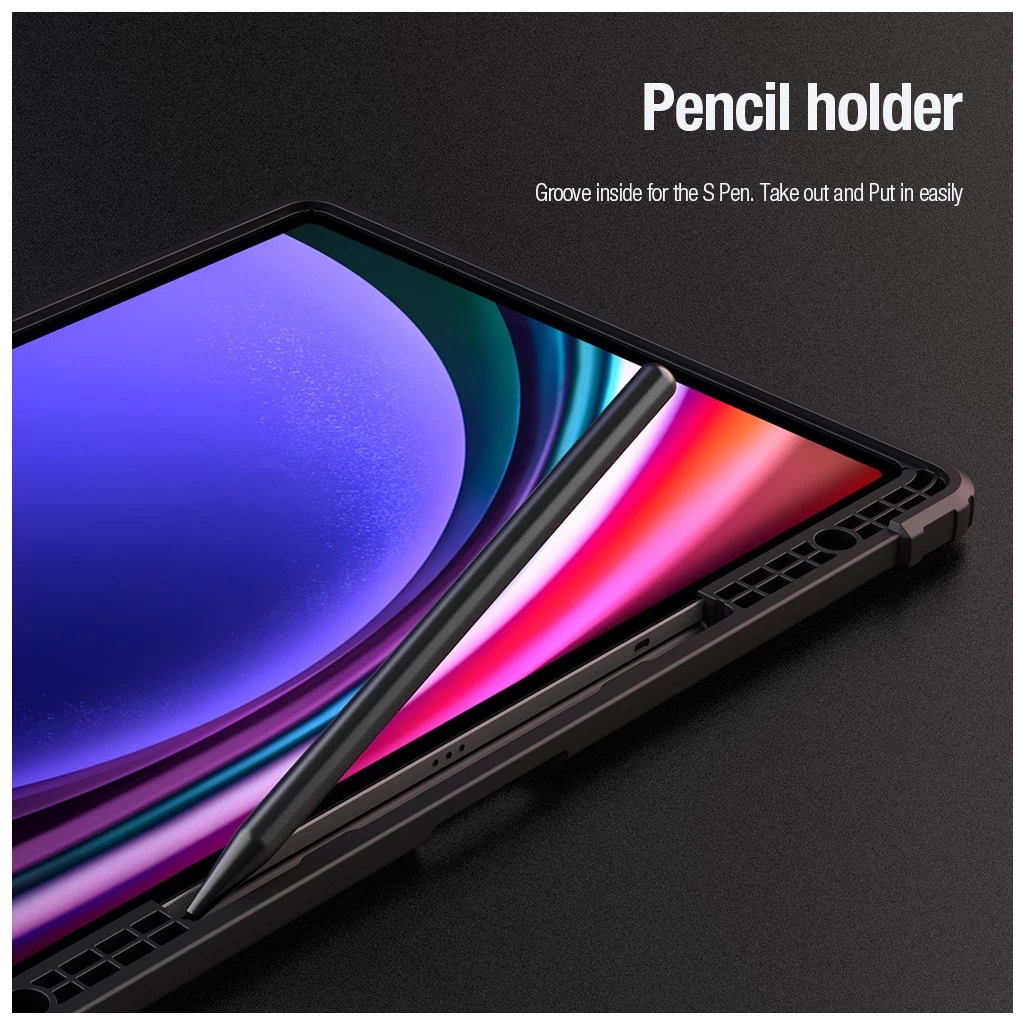 Nillkin Bumper PRO védő állványos tok Samsung Galaxy Tab S9 Ultra/S10 Ultra készülékhez, több szögben állítható, fekete