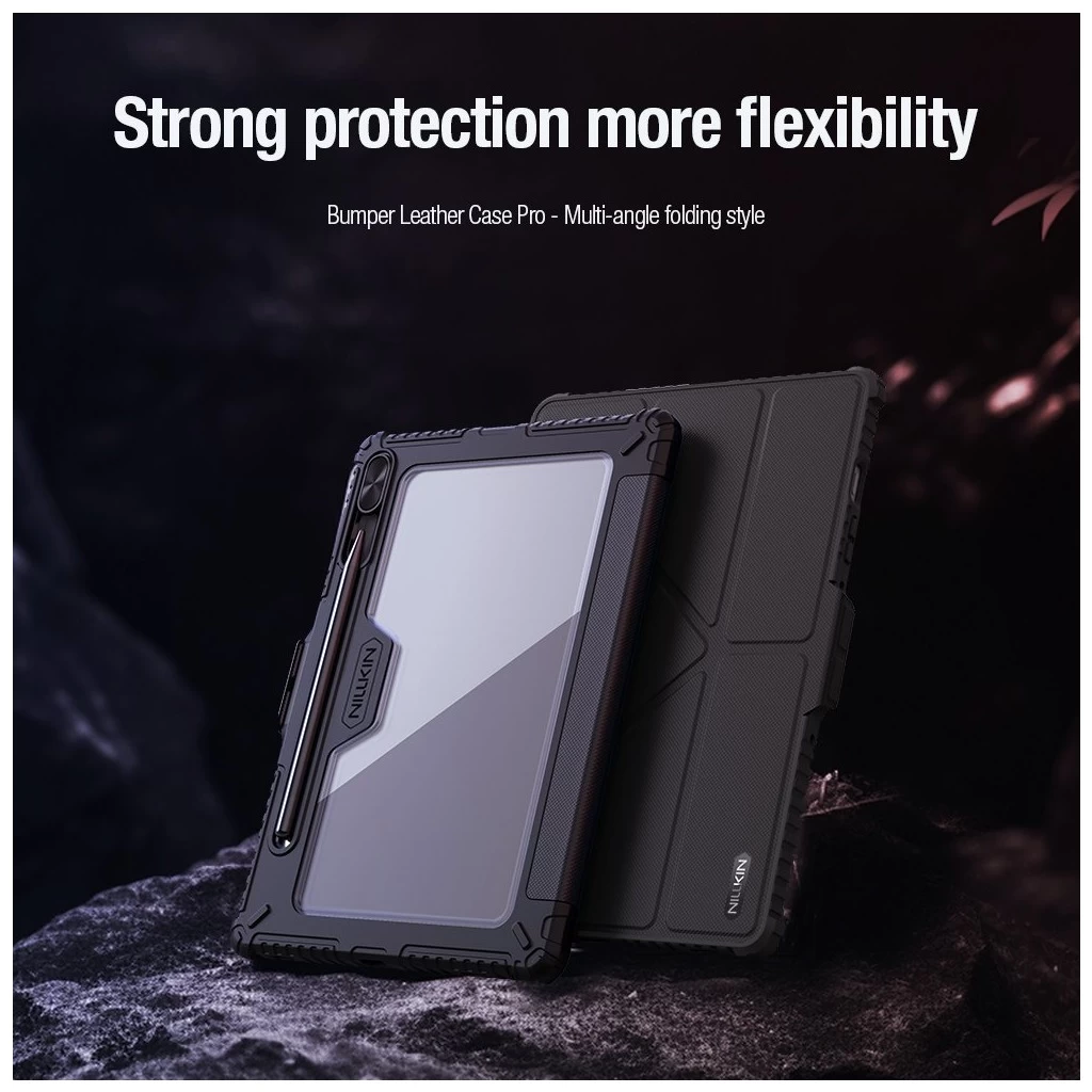 Nillkin Bumper PRO védőállványos, többszögű tok Samsung Galaxy Tab S9/S10 FE készülékhez fekete