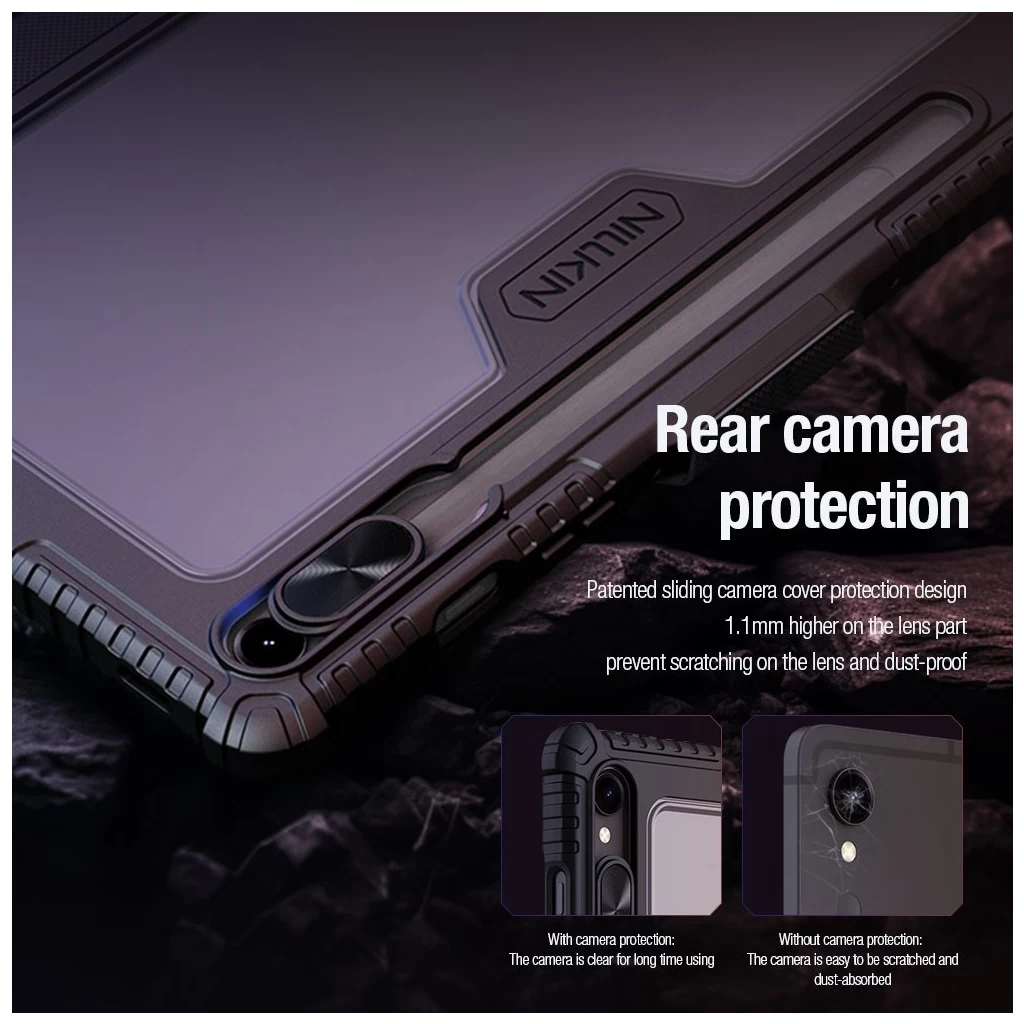 Nillkin Bumper PRO védőállványos, többszögű tok Samsung Galaxy Tab S9/S10 FE készülékhez fekete