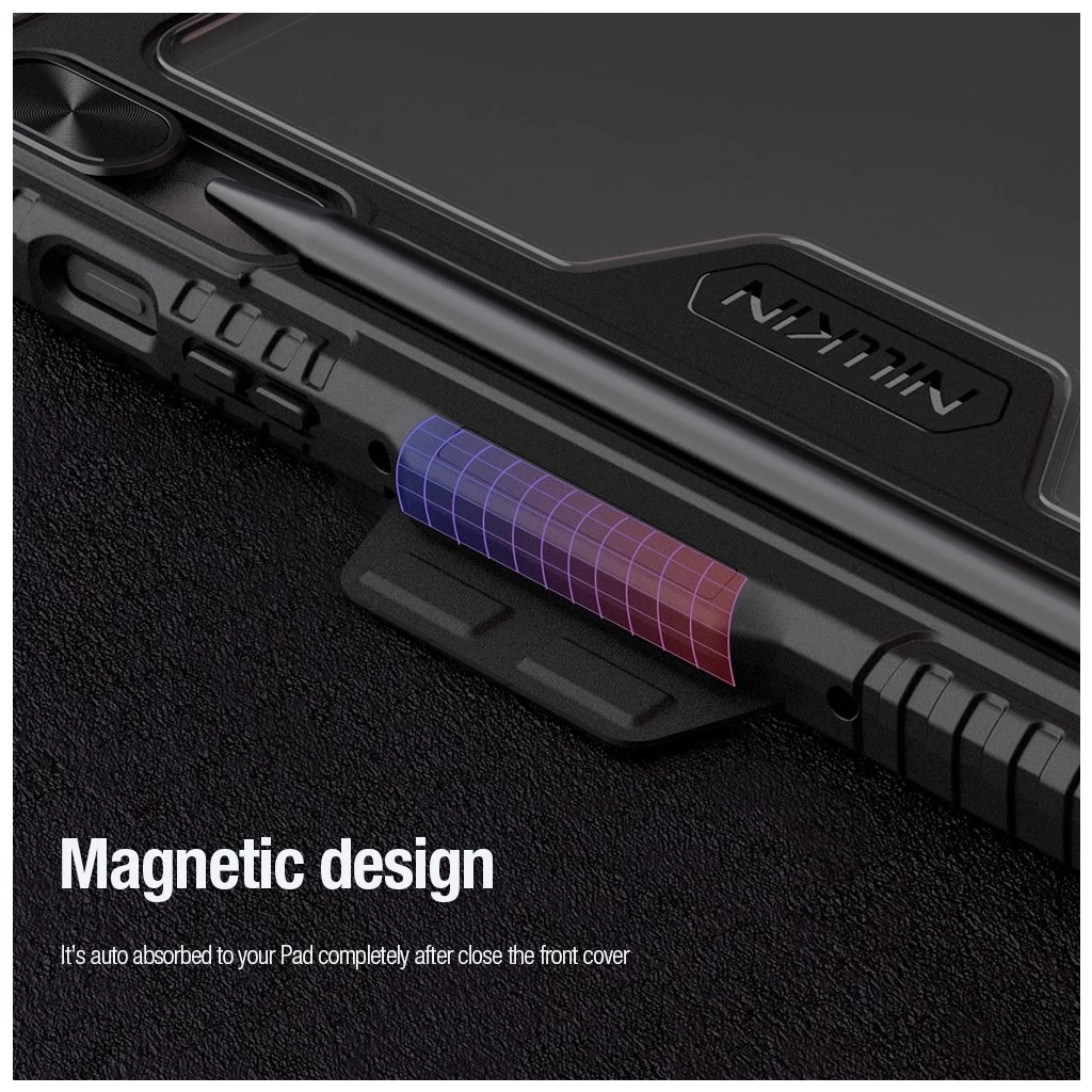 Nillkin Bumper PRO védőállványos, többszögű tok Samsung Galaxy Tab S9/S10 FE készülékhez fekete