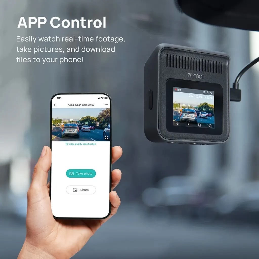 70mai Autókamera A400 QHD + Rear Cam RC09 szett piros