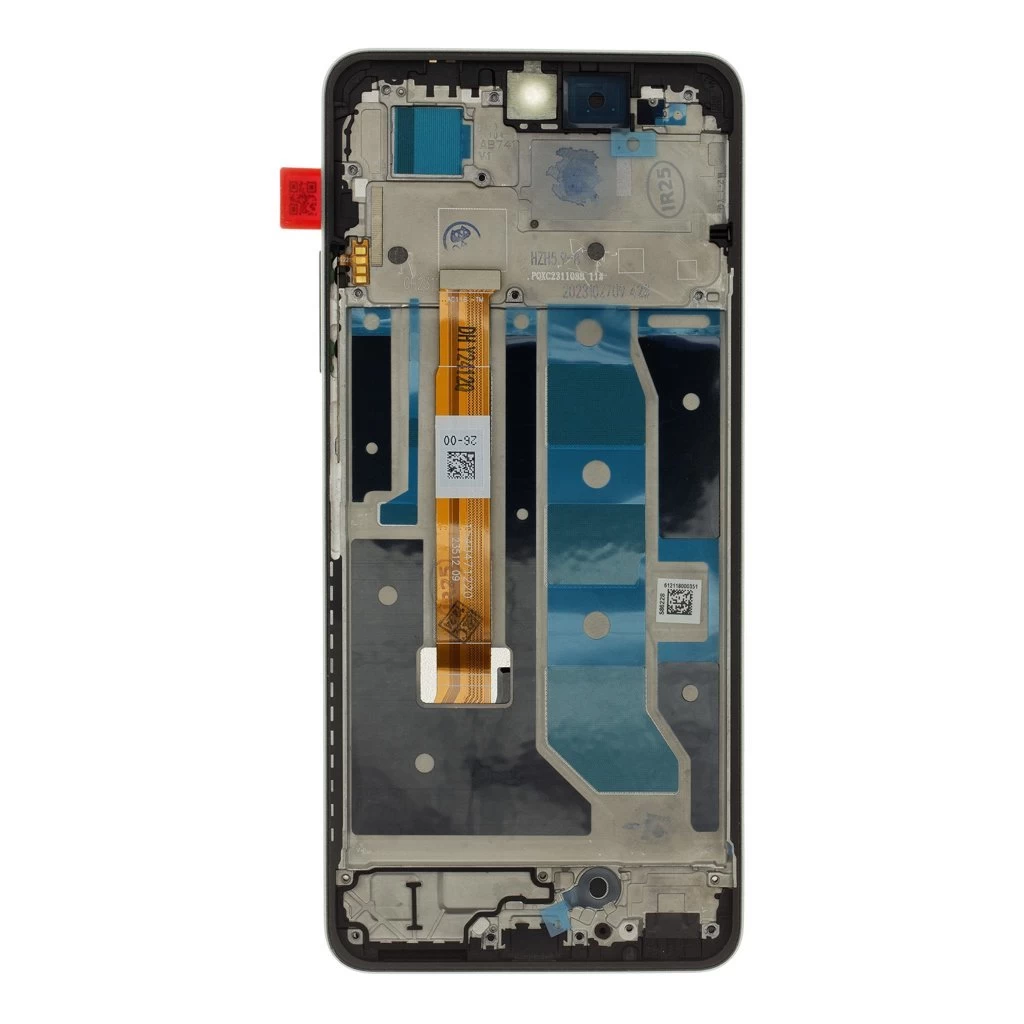 LCD kijelző + érintő egység + elülső tok a Realme C67 4G készülékhez fekete