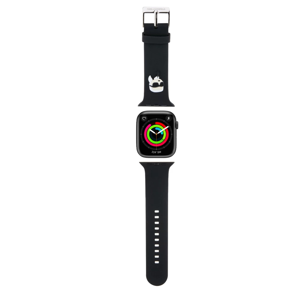 Karl Lagerfeld Karl Head NFT Óra Szíj for Apple Watch 38/40/41 készülékhez fekete