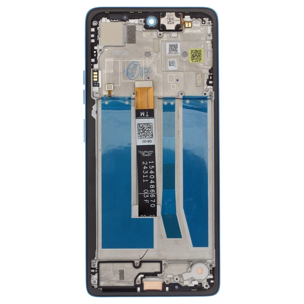 Motorola G75 5G készülékhez LCD kijelző + érintőmodul + előlapi tok, akvakék (Service Pack)