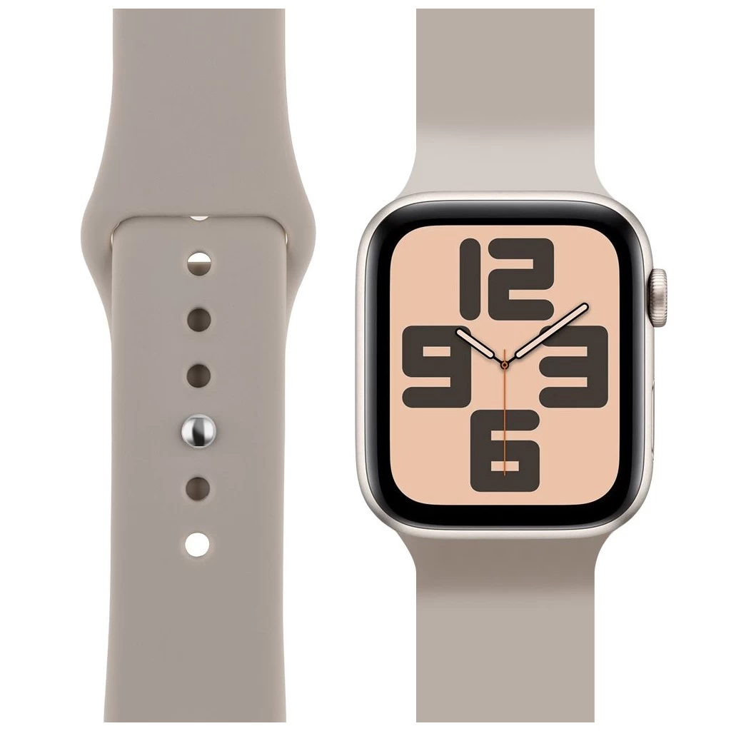 OBAL:ME szilikon szíj Apple Watch 38-41mm készülékhez S-M bézs