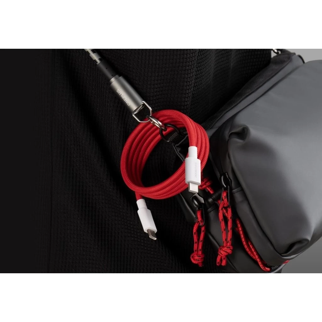 OnePlus SUPERVOOC Charge USB-C/USB-C adatátviteli mágneses kábel 10A 1.2m piros