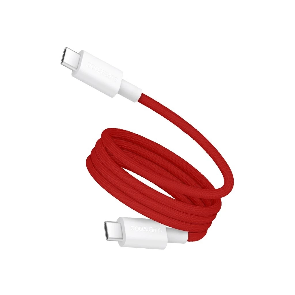OnePlus SUPERVOOC Charge USB-C/USB-C adatátviteli mágneses kábel 10A 1.2m piros