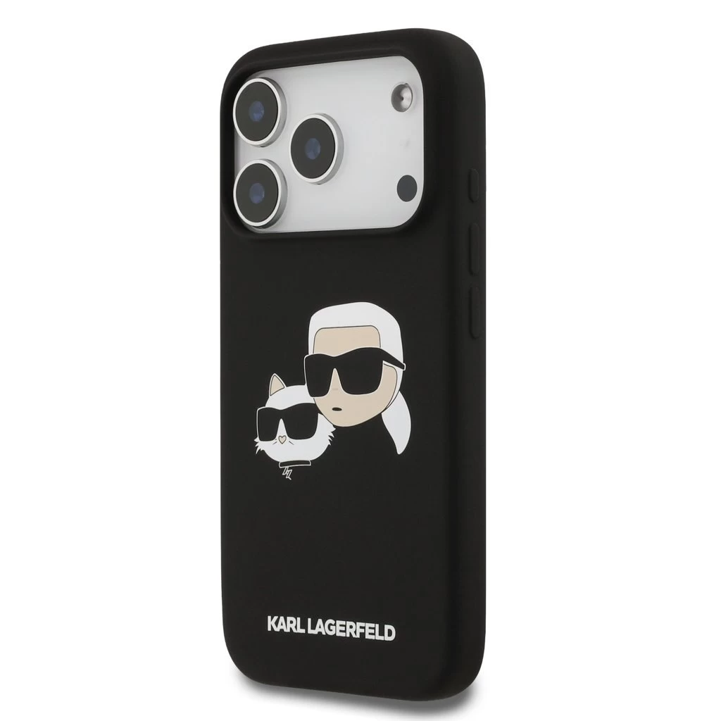 Karl Lagerfeld Liquid Silicone Double Heads MagSafe tok iPhone 17 Pro készülékhez fekete