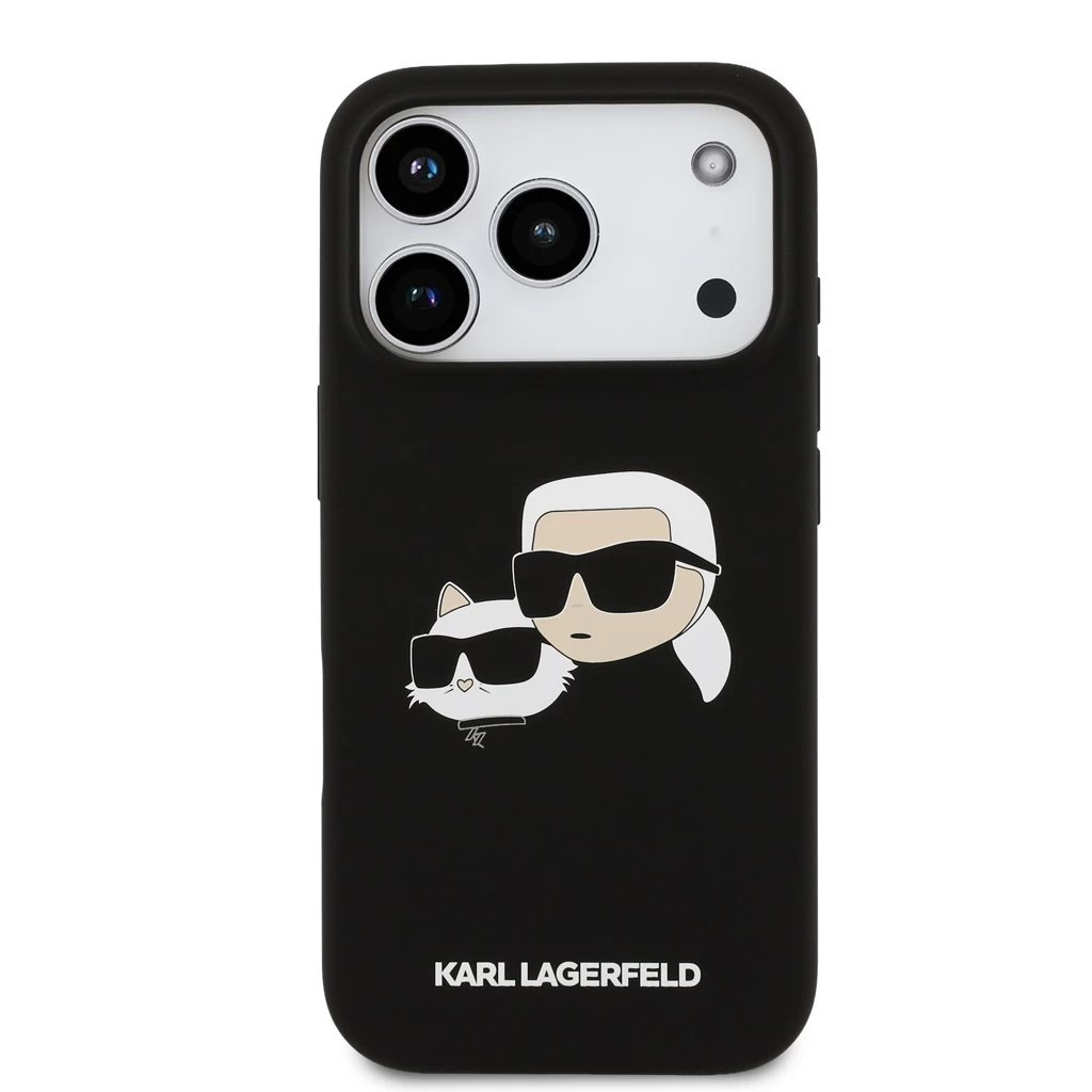 Karl Lagerfeld Liquid Silicone Double Heads MagSafe tok iPhone 17 Pro készülékhez fekete