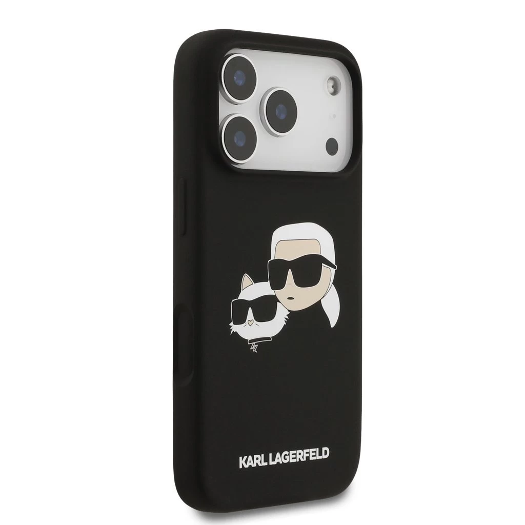 Karl Lagerfeld Liquid Silicone Double Heads MagSafe tok iPhone 17 Pro készülékhez fekete