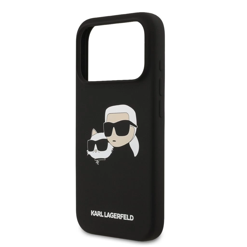 Karl Lagerfeld Liquid Silicone Double Heads MagSafe tok iPhone 17 Pro készülékhez fekete