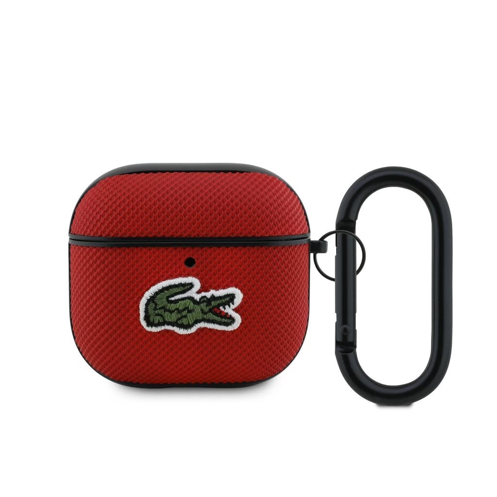 Lacoste Petit Pique Croc Logo Patch tok AirPods 4 készülékhez piros