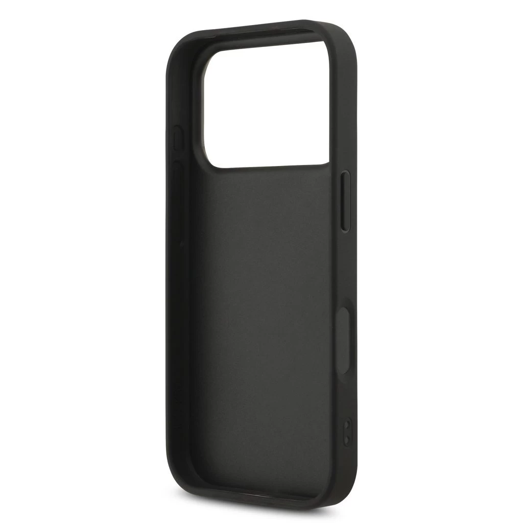 Guess PU Fixed Glitter 4G Metal Logo tok iPhone 17 Pro készülékhez fekete