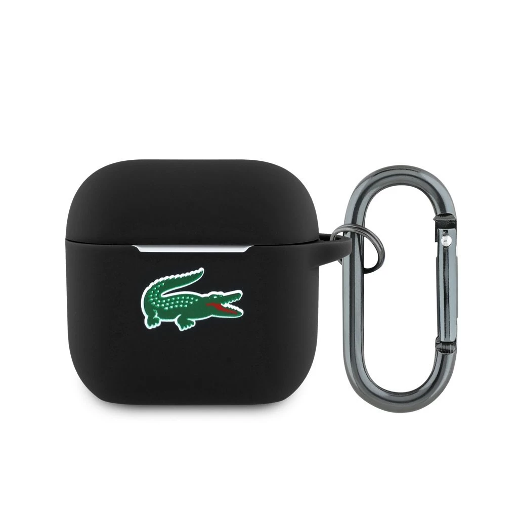 Lacoste Liquid Silicone Croc Logo tok AirPods 4 készülékhez fekete
