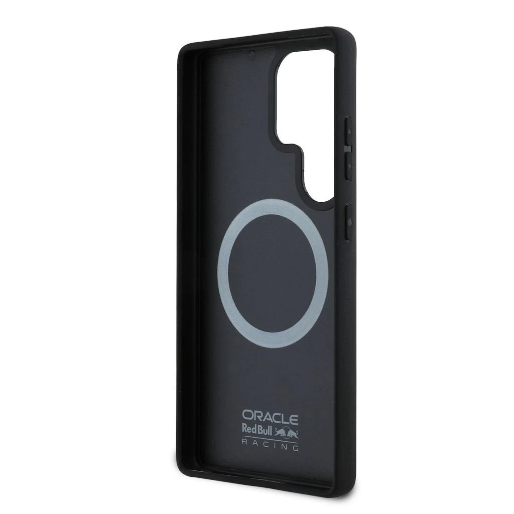 Red Bull Leather Meshed Debossed Logo MagSafe hátsó tok Samsung Galaxy S25 Ultra készülékhez tengerészkék