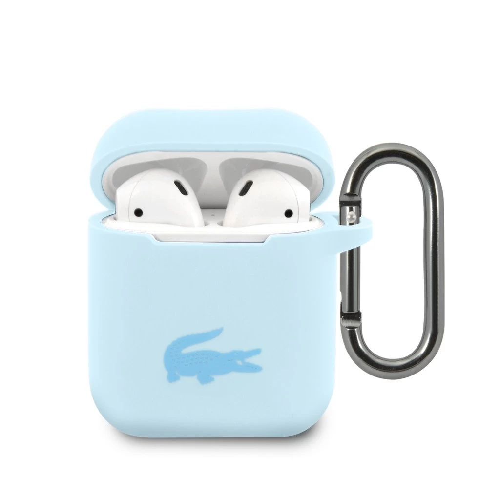 Lacoste Liquid Silicone Glossy Printing Logo tok AirPods 1/2 készülékhez kék