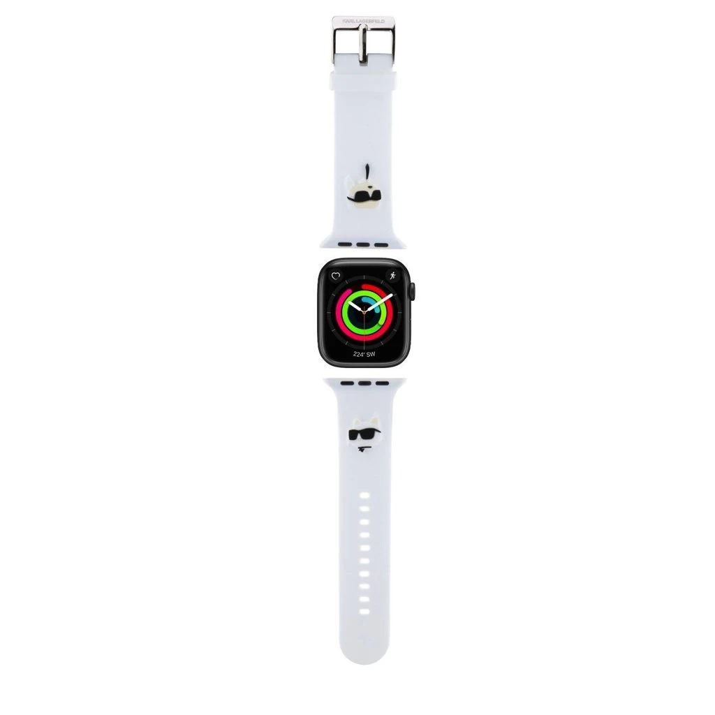 Karl Lagerfeld Karl and Choupette Head NFT szíj Apple Watch 38/40/41 készülékhez fehér (sérült csomagolás)